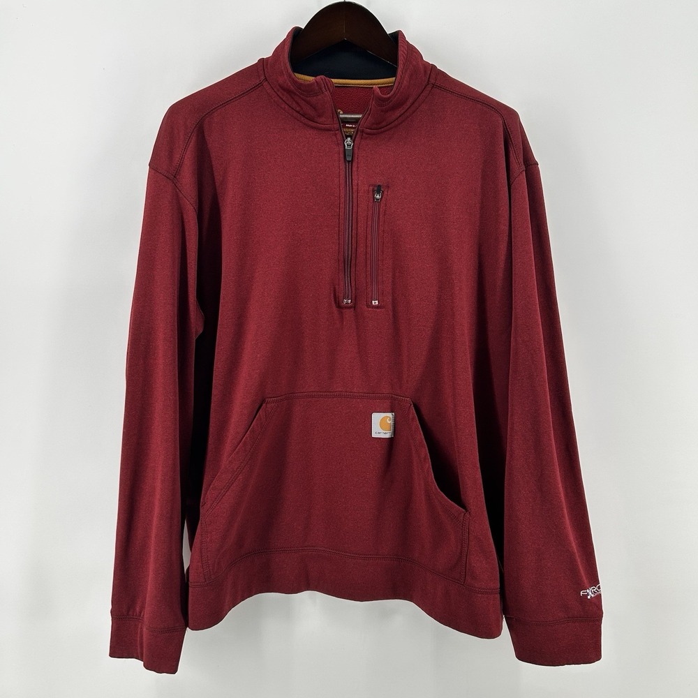 Carhartt Force Extremes 1/2 Zip Sweatshirt Men 2XL Crimson Heather 37.5 Workwear